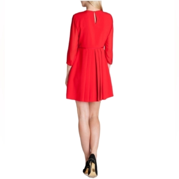 𝅺TED BAKER Red Finna Bow Detail Mini Dress Women's Size  Ted 0/ US 2 - Picture 4 of 15